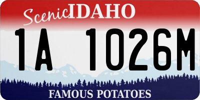 ID license plate 1A1026M