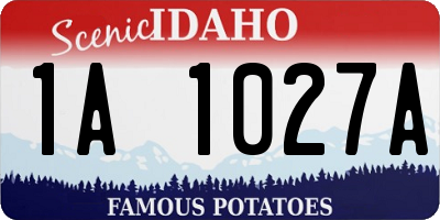 ID license plate 1A1027A