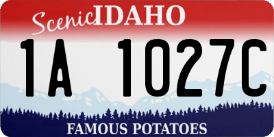 ID license plate 1A1027C