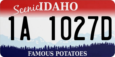 ID license plate 1A1027D