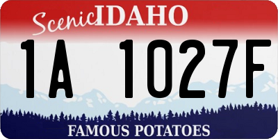 ID license plate 1A1027F