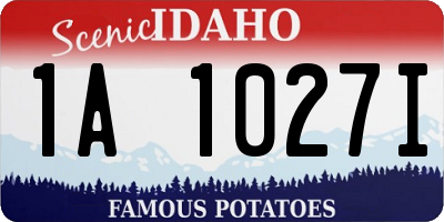 ID license plate 1A1027I