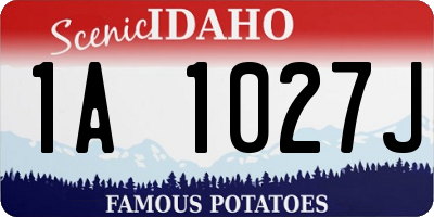 ID license plate 1A1027J