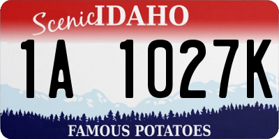 ID license plate 1A1027K