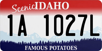 ID license plate 1A1027L