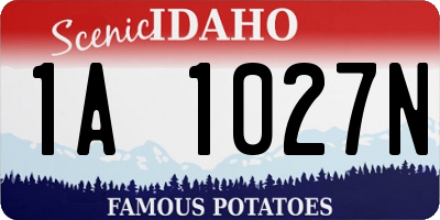 ID license plate 1A1027N
