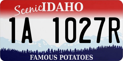 ID license plate 1A1027R