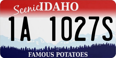 ID license plate 1A1027S