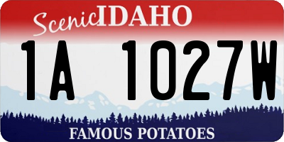 ID license plate 1A1027W