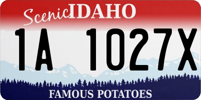 ID license plate 1A1027X