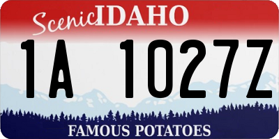 ID license plate 1A1027Z