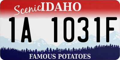 ID license plate 1A1031F