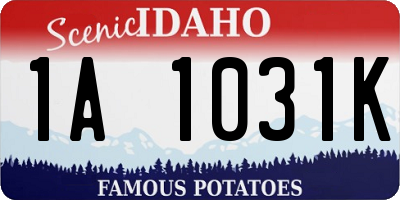 ID license plate 1A1031K