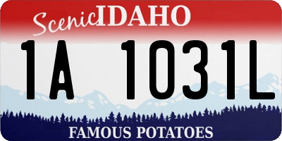 ID license plate 1A1031L
