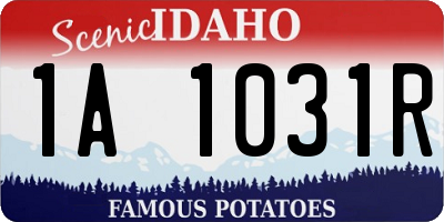 ID license plate 1A1031R
