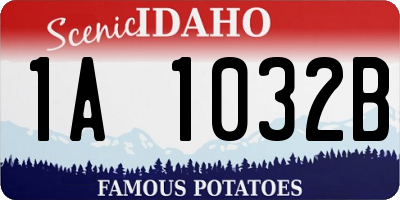 ID license plate 1A1032B