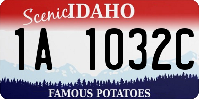 ID license plate 1A1032C