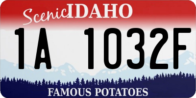 ID license plate 1A1032F