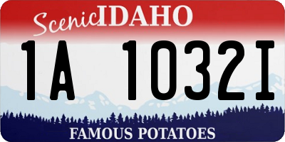 ID license plate 1A1032I