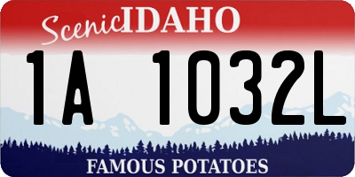 ID license plate 1A1032L