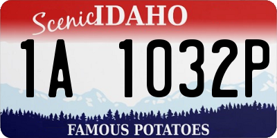 ID license plate 1A1032P