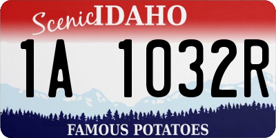 ID license plate 1A1032R