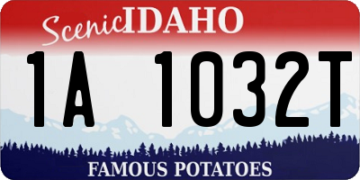 ID license plate 1A1032T
