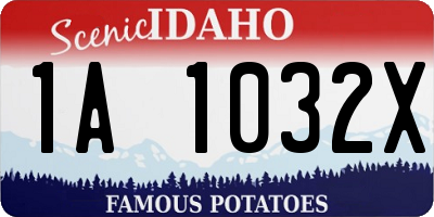ID license plate 1A1032X