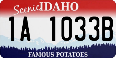 ID license plate 1A1033B