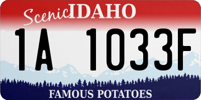 ID license plate 1A1033F