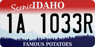 ID license plate 1A1033R