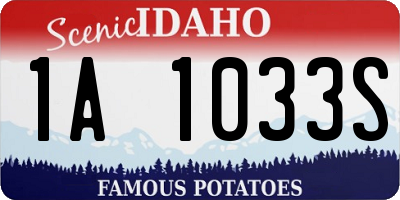 ID license plate 1A1033S