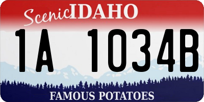 ID license plate 1A1034B