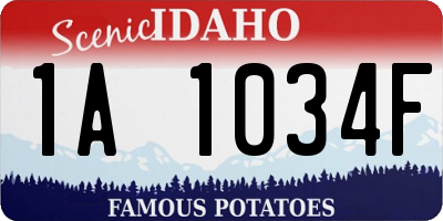 ID license plate 1A1034F