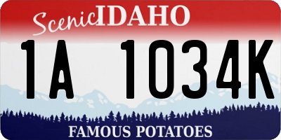 ID license plate 1A1034K