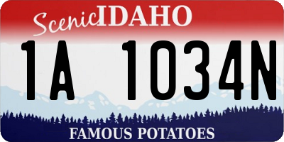 ID license plate 1A1034N
