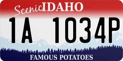 ID license plate 1A1034P
