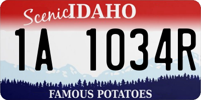 ID license plate 1A1034R