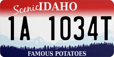 ID license plate 1A1034T