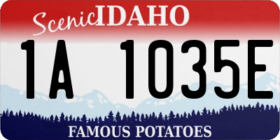 ID license plate 1A1035E