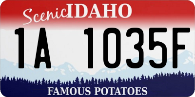 ID license plate 1A1035F