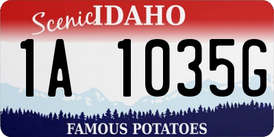 ID license plate 1A1035G