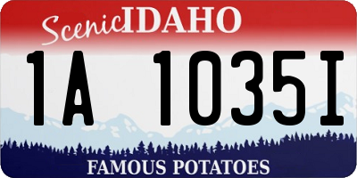 ID license plate 1A1035I