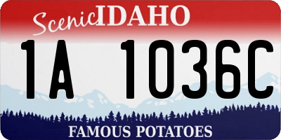 ID license plate 1A1036C