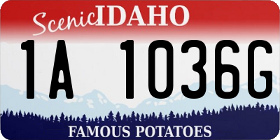 ID license plate 1A1036G