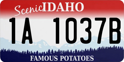 ID license plate 1A1037B