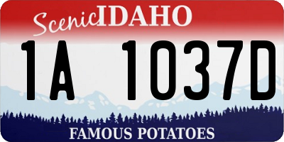 ID license plate 1A1037D