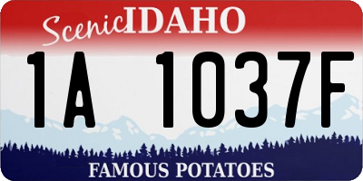 ID license plate 1A1037F