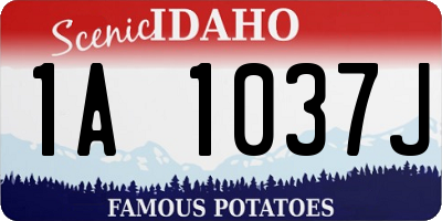 ID license plate 1A1037J