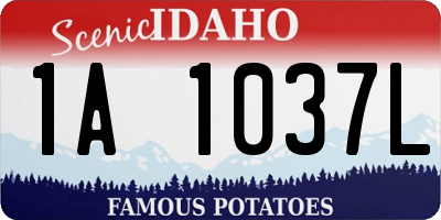 ID license plate 1A1037L